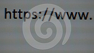 Close up of browser bar with WWW text and cursor. Internet Search Concept. Removing an address in a browser address bar.