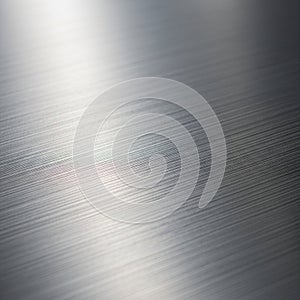 Close-up of a brushed metal surface with fine parallel lines creating a textured pattern. The