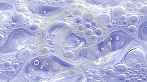 Close-up of bubbles and liquid surface tension, showing fluid dynamics, molecular patterns, and the physics of surface