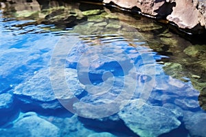 close-up of bubbling hot spring water