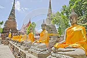 Close up Buddha Statue in Ayutthaya.