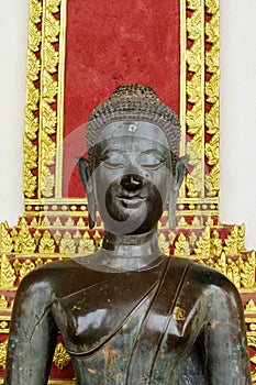 Close up of Buddha statue head