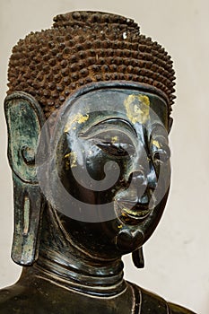 Close up of Buddha statue head