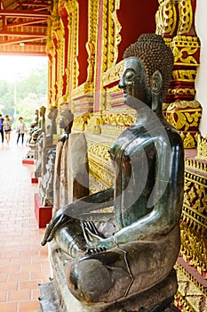 Close up of Buddha statue head