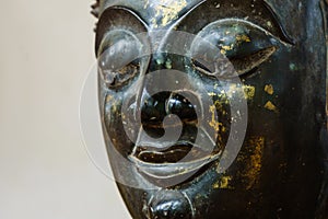 Close up of Buddha statue head