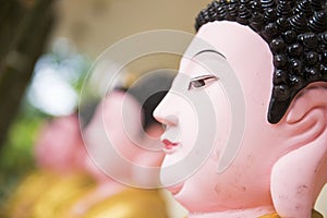 Close up buddha statue kek lok si temple in Penang