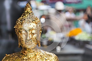 Close up of Buddha statue in Thailand