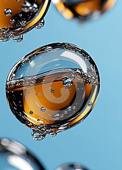 A close up of a bunch of bubbles floating in the air