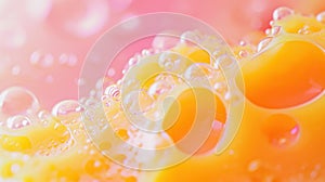 A close up of a bunch of bubbles and water on top, AI