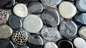 A close up of a bunch of different colored rocks, AI