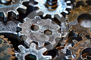 Close Up of a Bunch of Gears