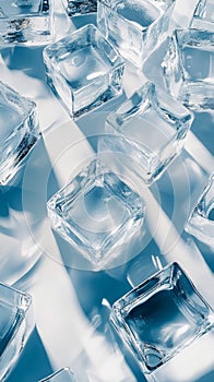 A close up of a bunch of ice cubes