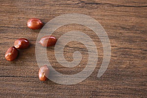 Peanuts with skin Close up