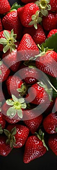 A close up of a bunch of strawberries. Sweet fruits background