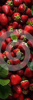 A close up of a bunch of strawberries. Sweet fruits background
