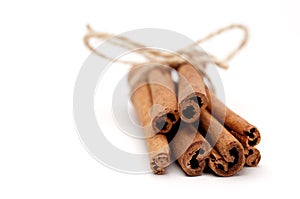 close up of a bundle of cinnamon sticks