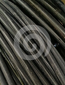 Abstract Black Industrial Cable Texture Background