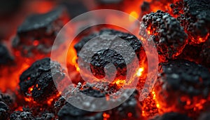 Close-Up of Burning Coal Embers