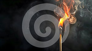 Close-up of a burning match