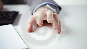 Close up of businessman hands with notepad