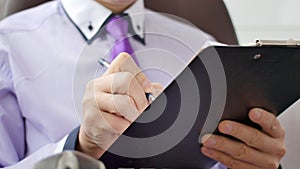 Close-up of businessman using laptop computer