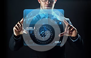 Close up of businessman with virtual screen