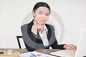 Close up of businesswomen working in office