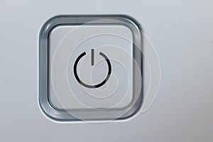 Close-up button switch on the washing machine. On-Off the washing machine. Washing machine control panel.