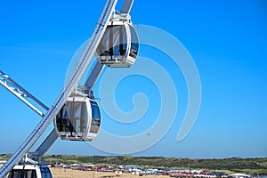 Close up of the cabin of a Ferris wheel at Scheveningen in The Hague, Netherlands