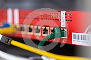 close up of cables connected to switches.