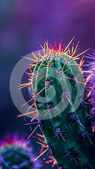 Close up of cactus with many spikes