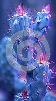 Close up of a cactus with pink spikes