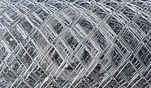 Close-up of Cages, grids, steel mesh for industrial .