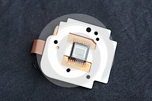 Close-up of camera sensor chip