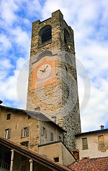 Close-up of the Campanone in Bergamo Alta