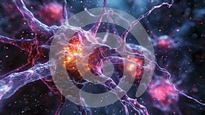 Close up of a cancer cell under a microscope