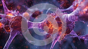 Close up of a cancer cell under a microscope