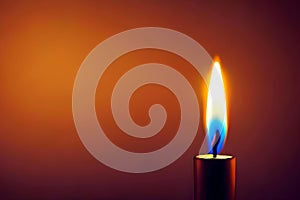 Close Up of Candle Flame Lighting Background Template, AI Generative
