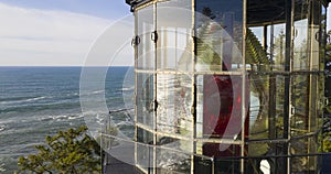 Close Up Cape Meares Lighthouse Fresnel Lens Pacific Ocean