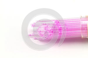Close up  capillary tube , Medical equipment on white background,selective focus
