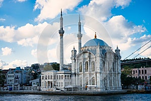 Close-up of the BÃ¼yÃ¼k Mecidiye Mosque, the splendid jewel of OrtakÃ¶y, Istanbul, Turkey photo