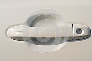 Close-up of car door handle