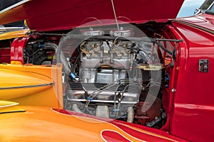 Close-up of Car Engine, American