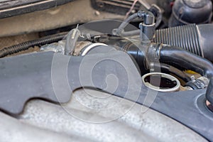 Close up of a car engine, car engine details