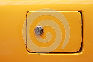 Close-up car gasoline fill cap