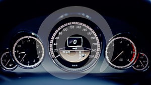 close-up on car led display dashboard