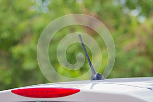 Close up car radio antenna