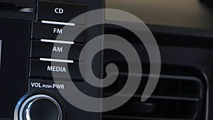 Close up of the car radio