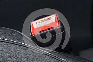 Close up car safety belt for car device for safety first for travel