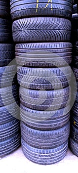 Close up of car tyres